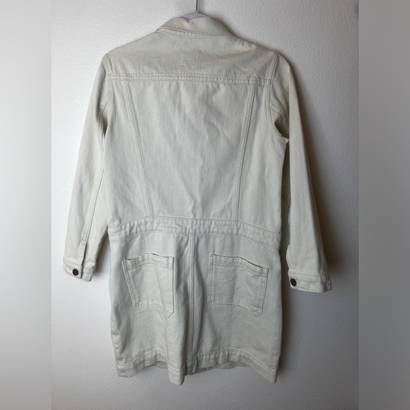 Goop G. LABEL Bishop Jean Jacket Ivory White Mini Dress Size S - Picture 4 of 6